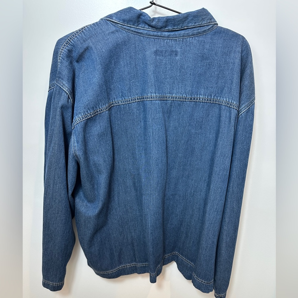 Coldwater Creek Denim Jacket Blue Plus Size 3X Classic Button Up - Picture 6 of 7